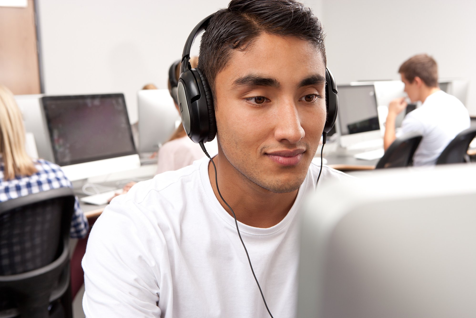 Students on computers